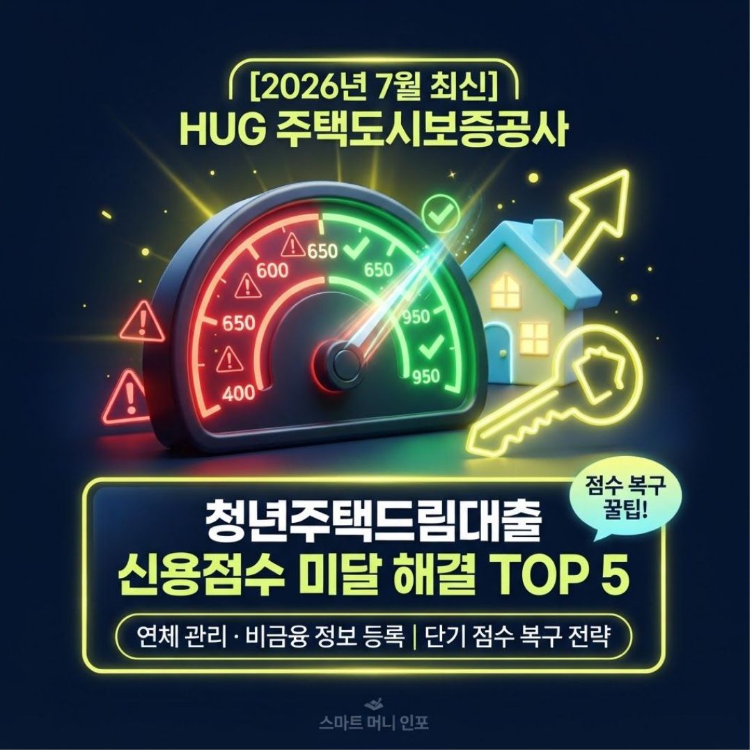 2026 7월 최신 - 청년주택드림대출 신용점수 미달 원인·해결책 TOP 5