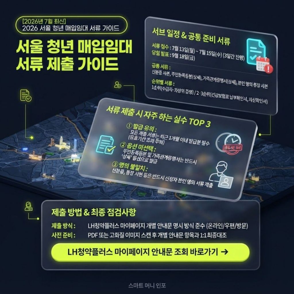 2026.07.12 발행 서류접수 D-1! 2026 서울 청년 매입임대주택 제출서류 총정리