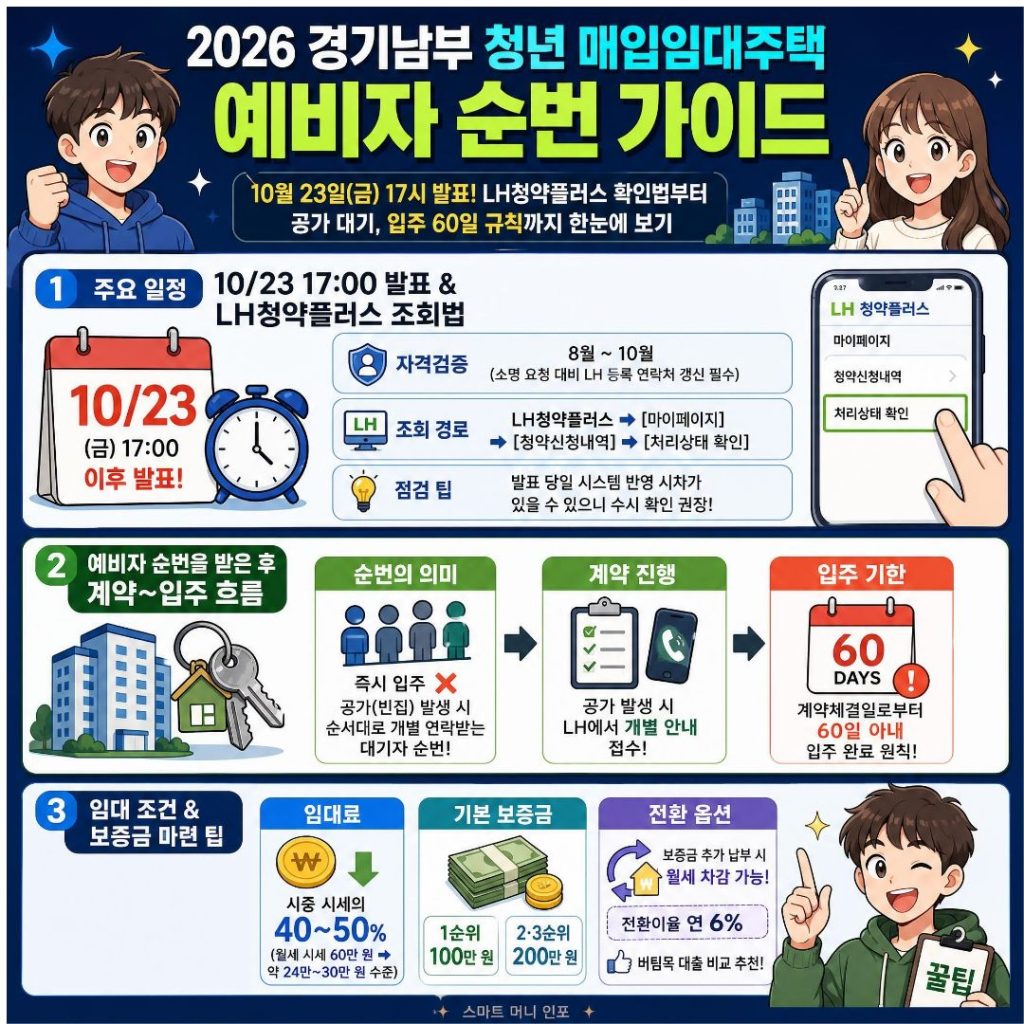 [2026.07.19 발행] 경기남부 청년 매입임대주택 예비자 순번 발표