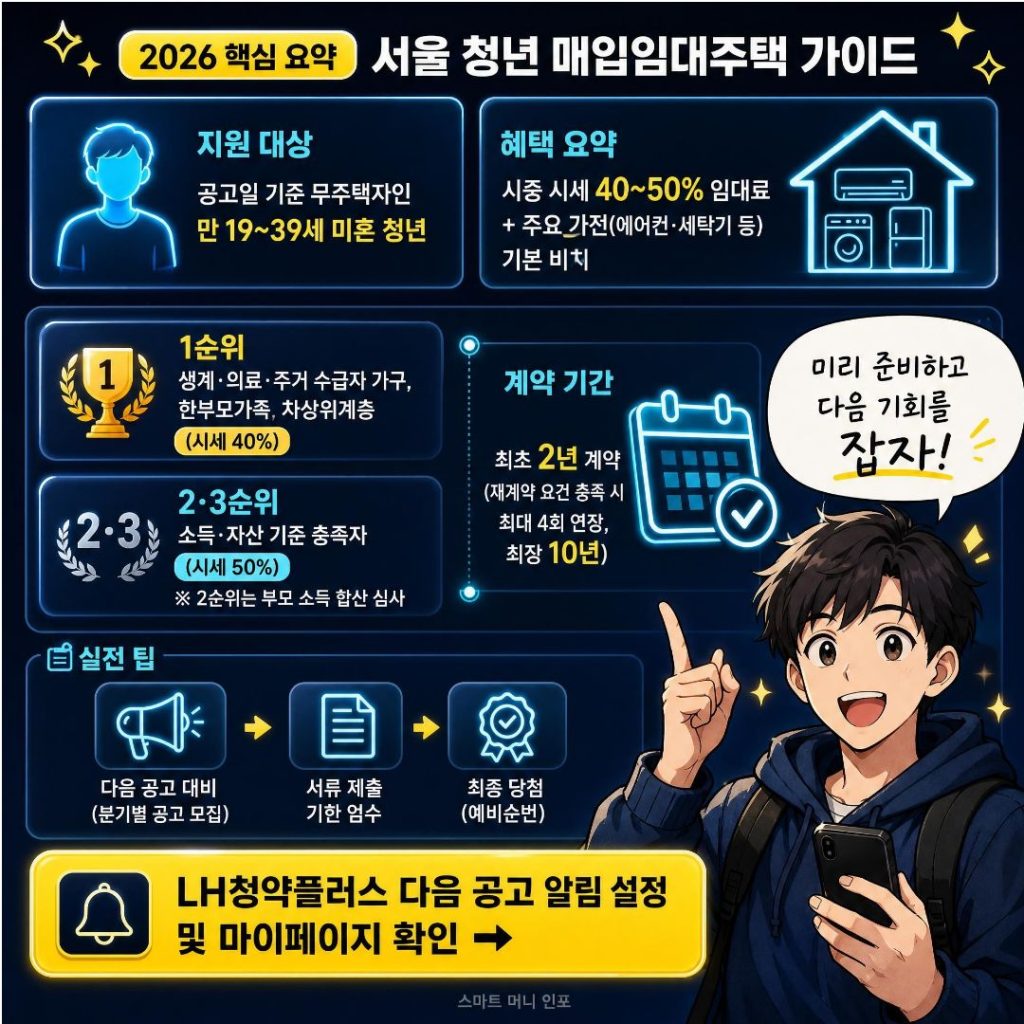 2026년 서울 청년 매입임대주택 신청 자격·기간·방법