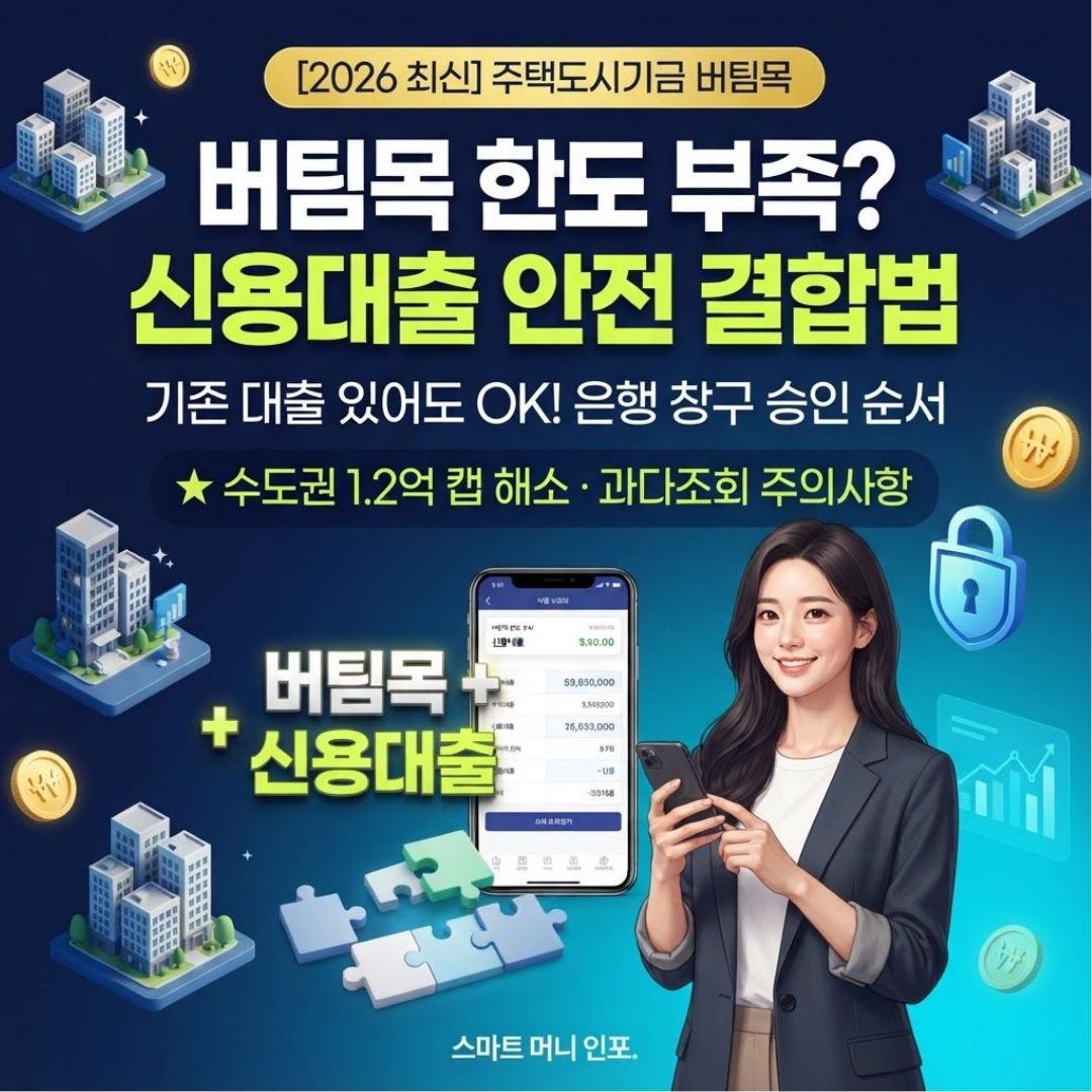 [7월 최신] 2026 일반 버팀목 전세 대출 한도가 부족할 때, 신용대출은 이렇게 결합하세요