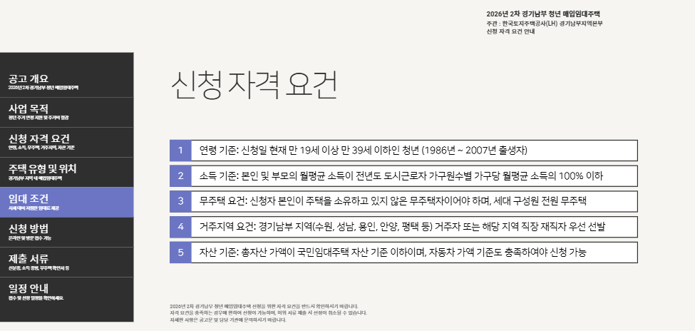 신청 자격 요건