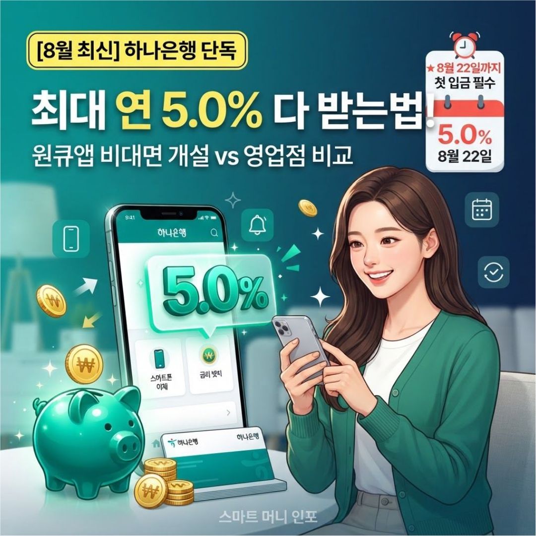 [8월 최신] 2026 청년내일저축계좌 하나은행 계좌 개설