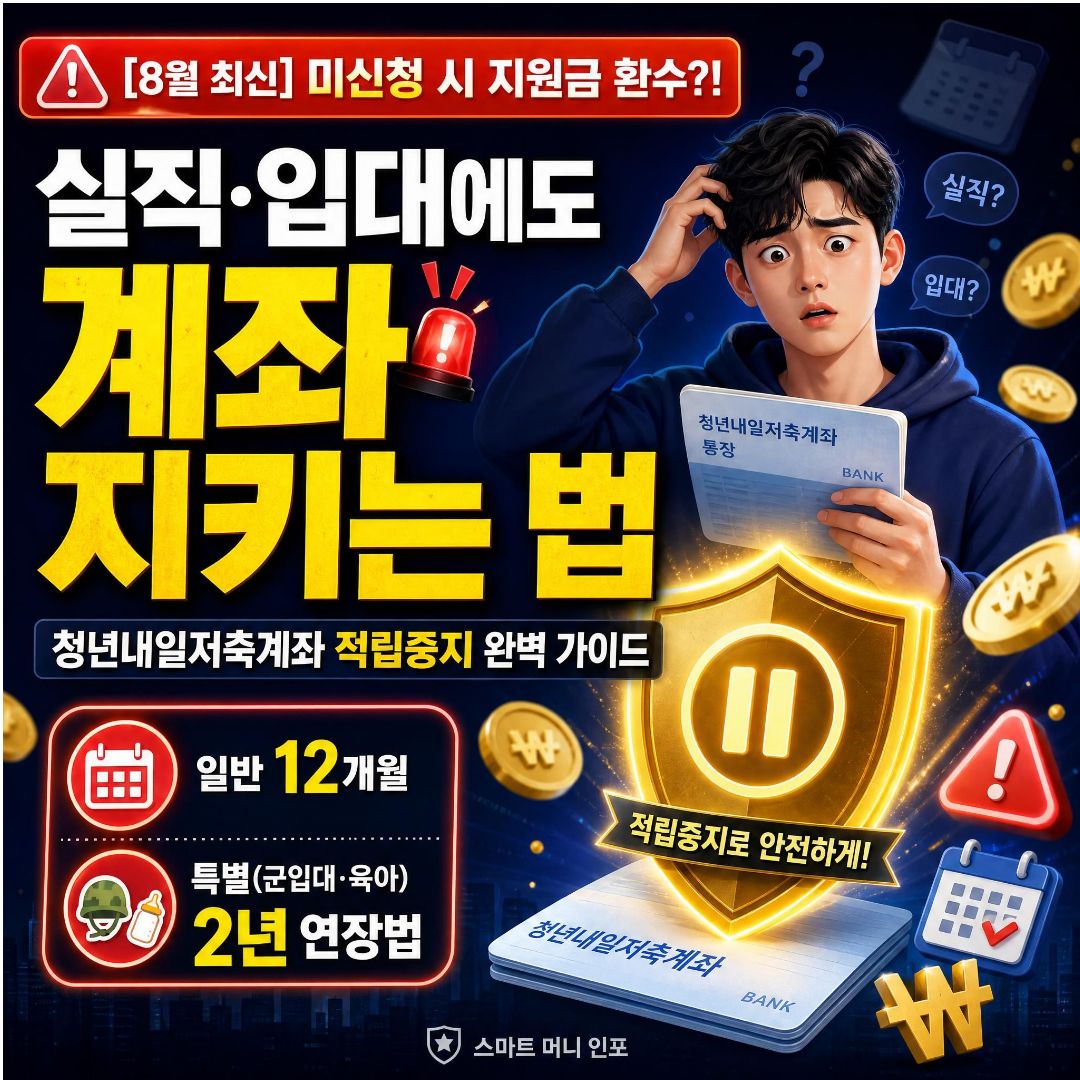 [8월 최신] 청년내일저축계좌 적립 중지, 중도해지?