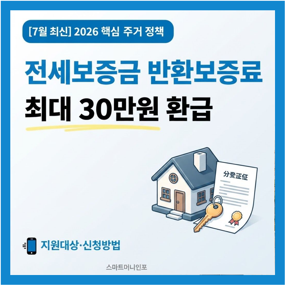[7월 최신] 2026 전세보증금 반환보증료 환급