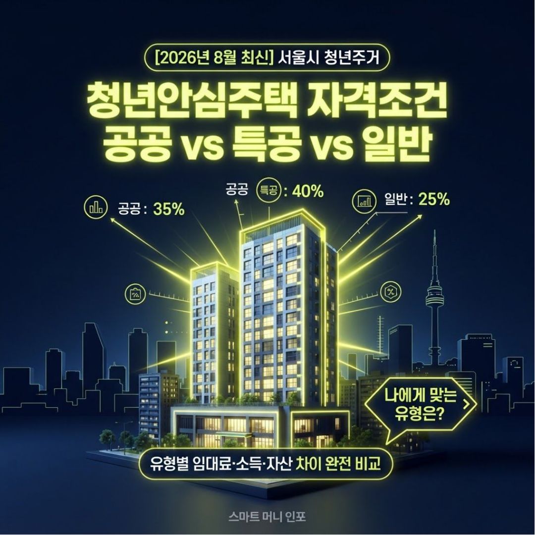 2026년 8월 최신 - 청년안심주택 자격조건 완전정리 공공임대·특별공급·일반공급 유형별 비교