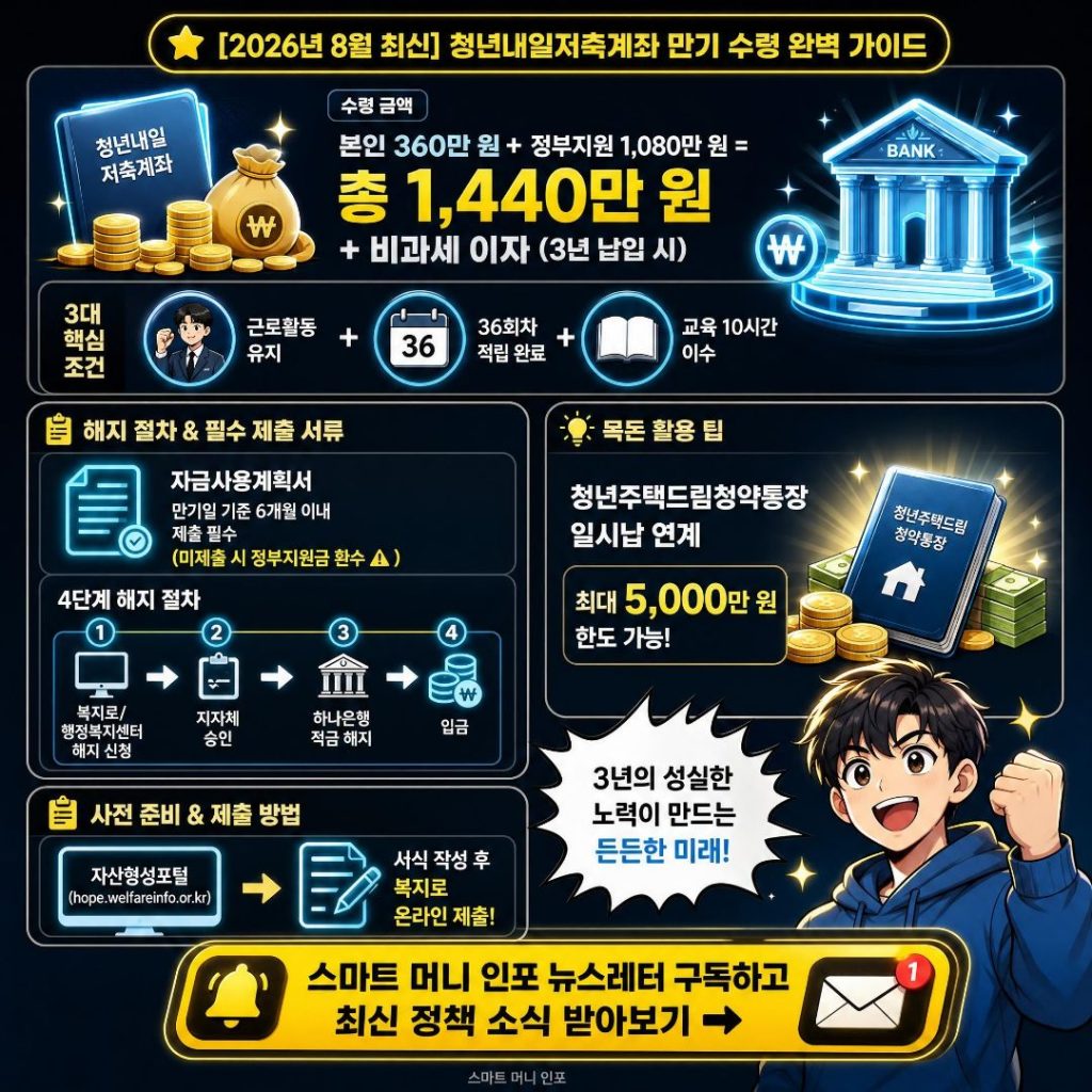 8월 최신 - 2026 청년내일저축계좌 만기수령 완전가이드