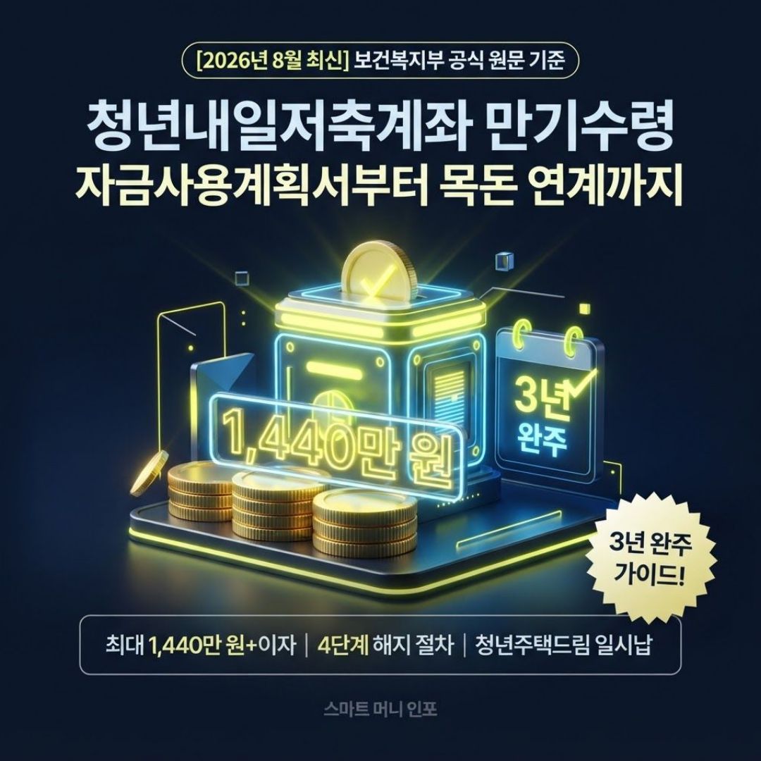 8월 최신 - 2026 청년내일저축계좌 만기수령 완전가이드, 자금사용계획서부터 목돈 굴리기까지
