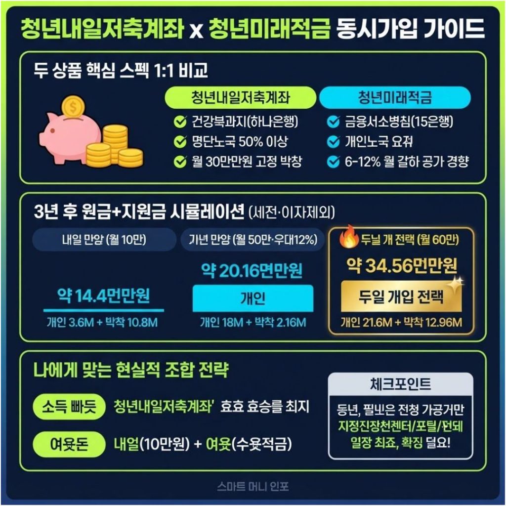 [8월 최신] 2026 청년내일저축계좌 + 청년미래적금 동시가입 전략