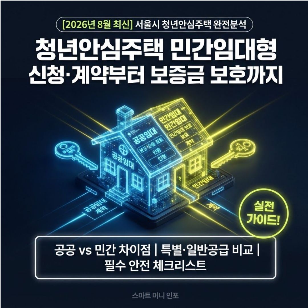8월 최신 - 2026 청년안심주택 민간임대형 신청·계약 완전정리 공공임대와 뭐가 다를까