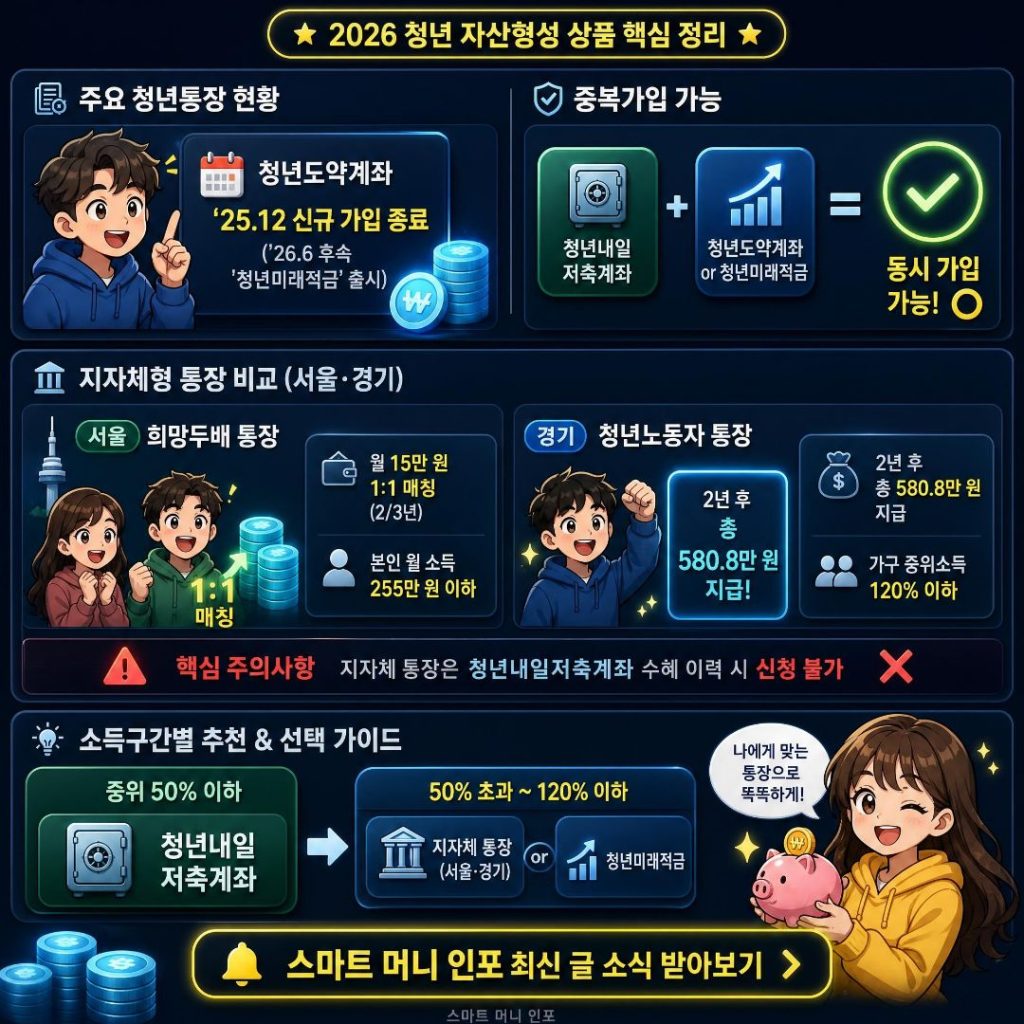 청년내일저축계좌 vs 청년도약계좌·지자체 통장